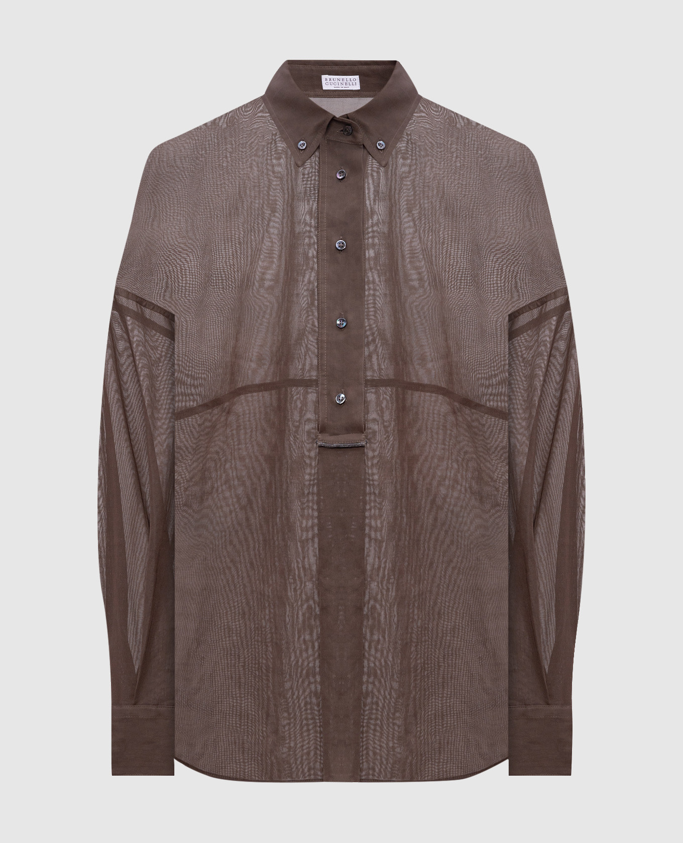 

Brown blouse with monil chain Brunello Cucinelli