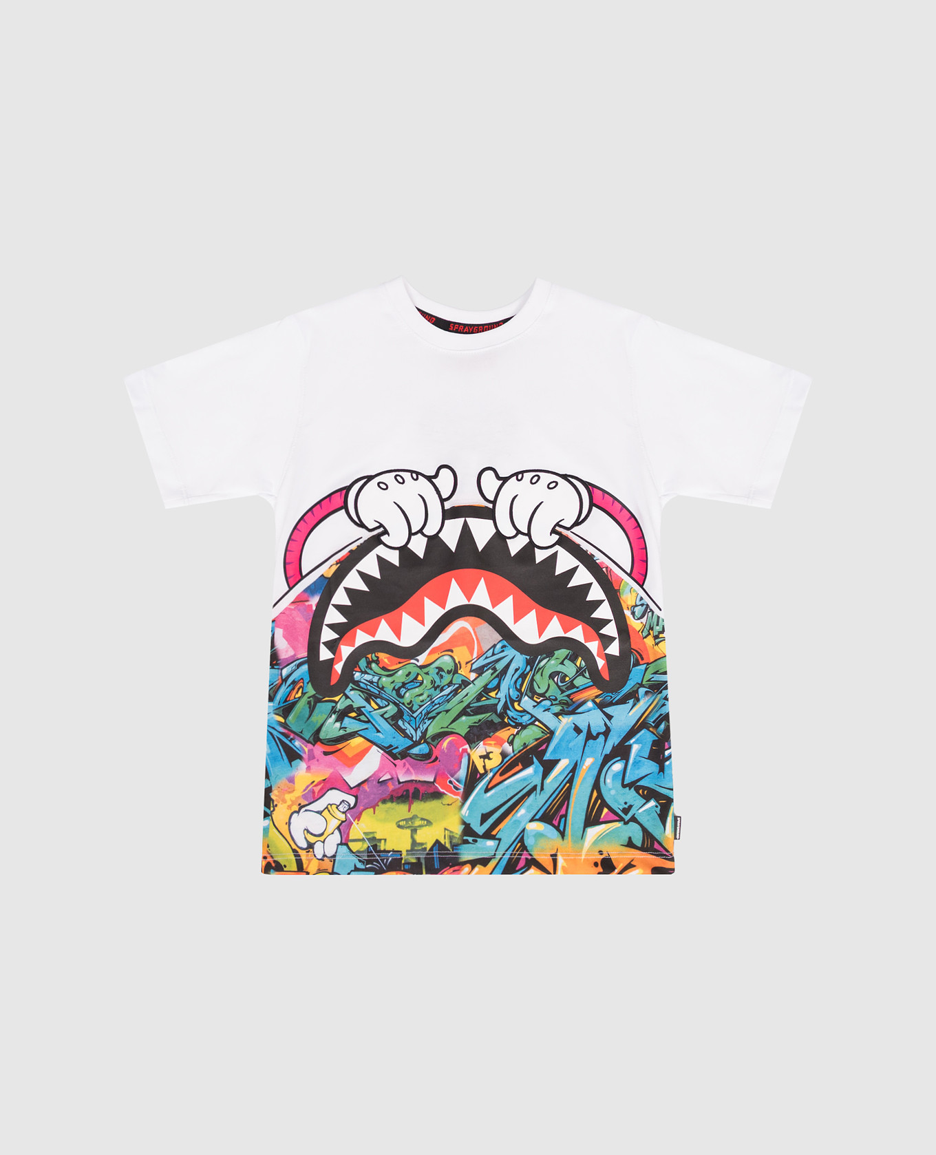 Children&#39;s white T-shirt with print Sprayground