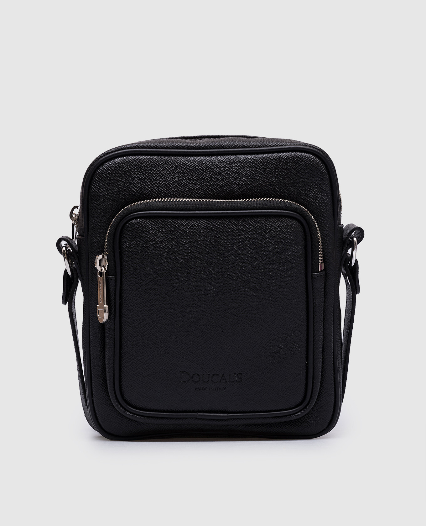 

Black leather bag with logo Doucal's