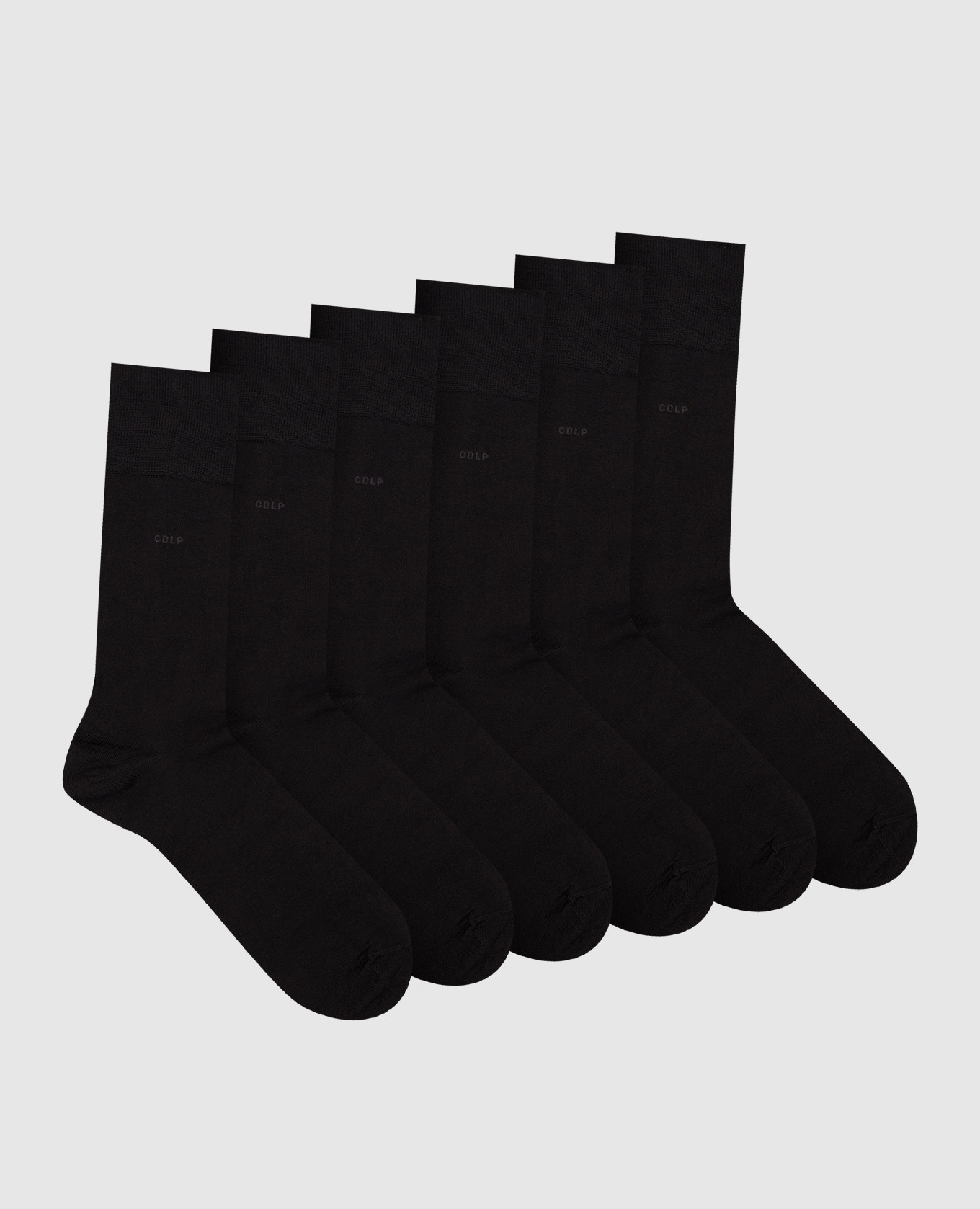 Set of black socks with logo pattern