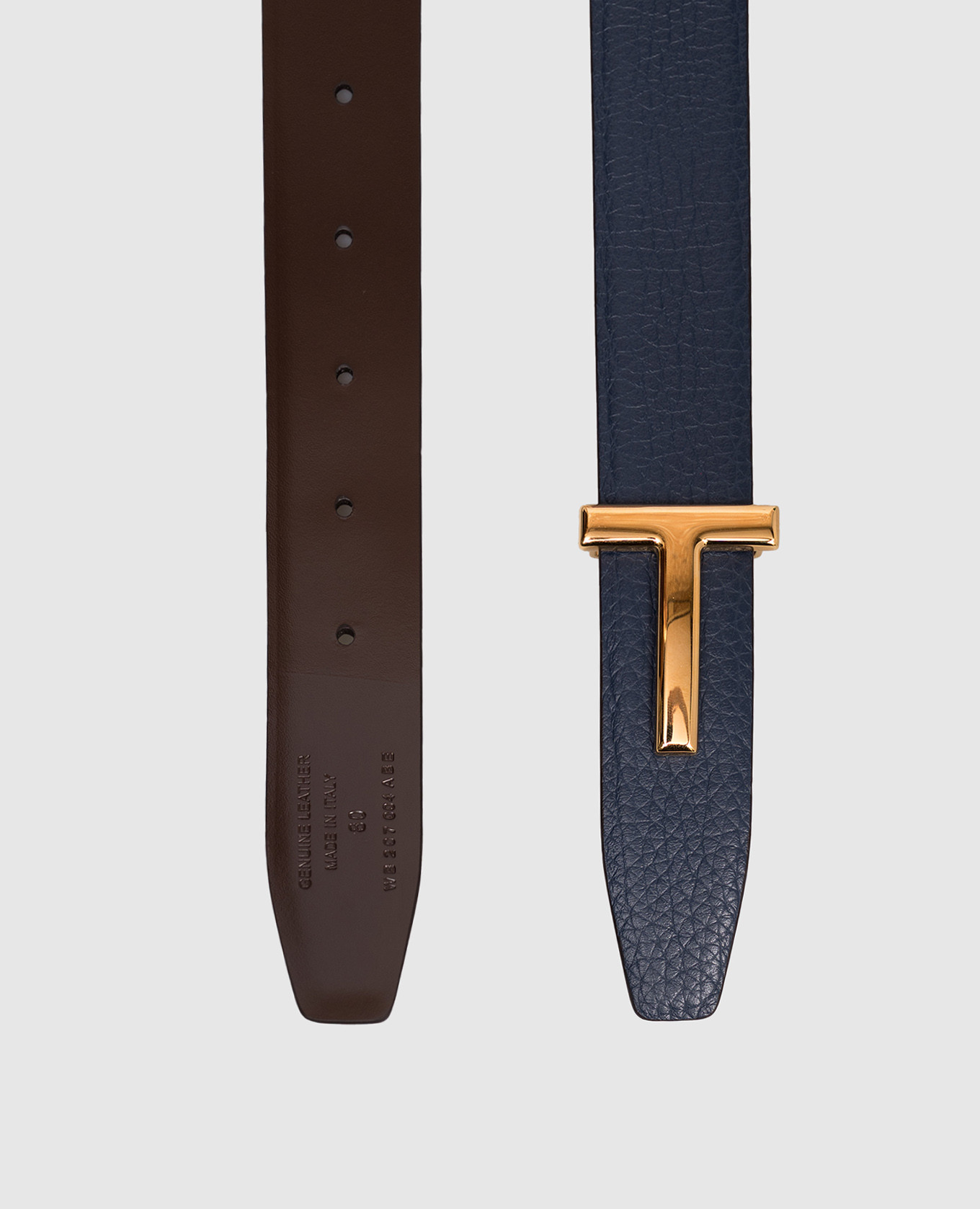 

Reversible leather belt with monogram Tom Ford, White