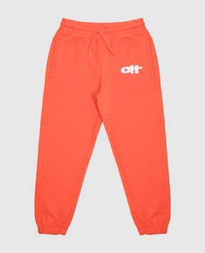 Off-White Kids' orange joggers with logo OBCH001S25FLE002