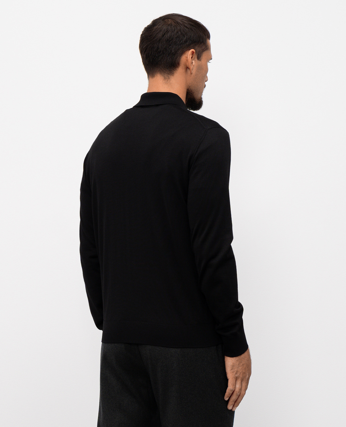 

Black wool, silk and cashmere polo shirt Stefano Ricci