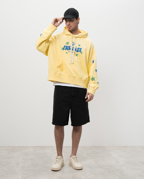 Palm Angels Paradise yellow hoodie PMBB058S25FLE001