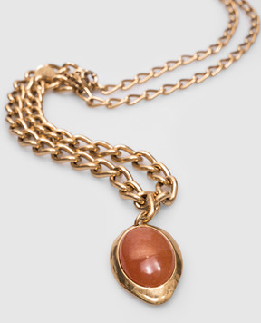 Ermanno Scervino Gold-tone double chain with cabochon D463X702ZYI