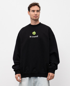 Vetements Black sweatshirt Be yourself UH76HD350Bm
