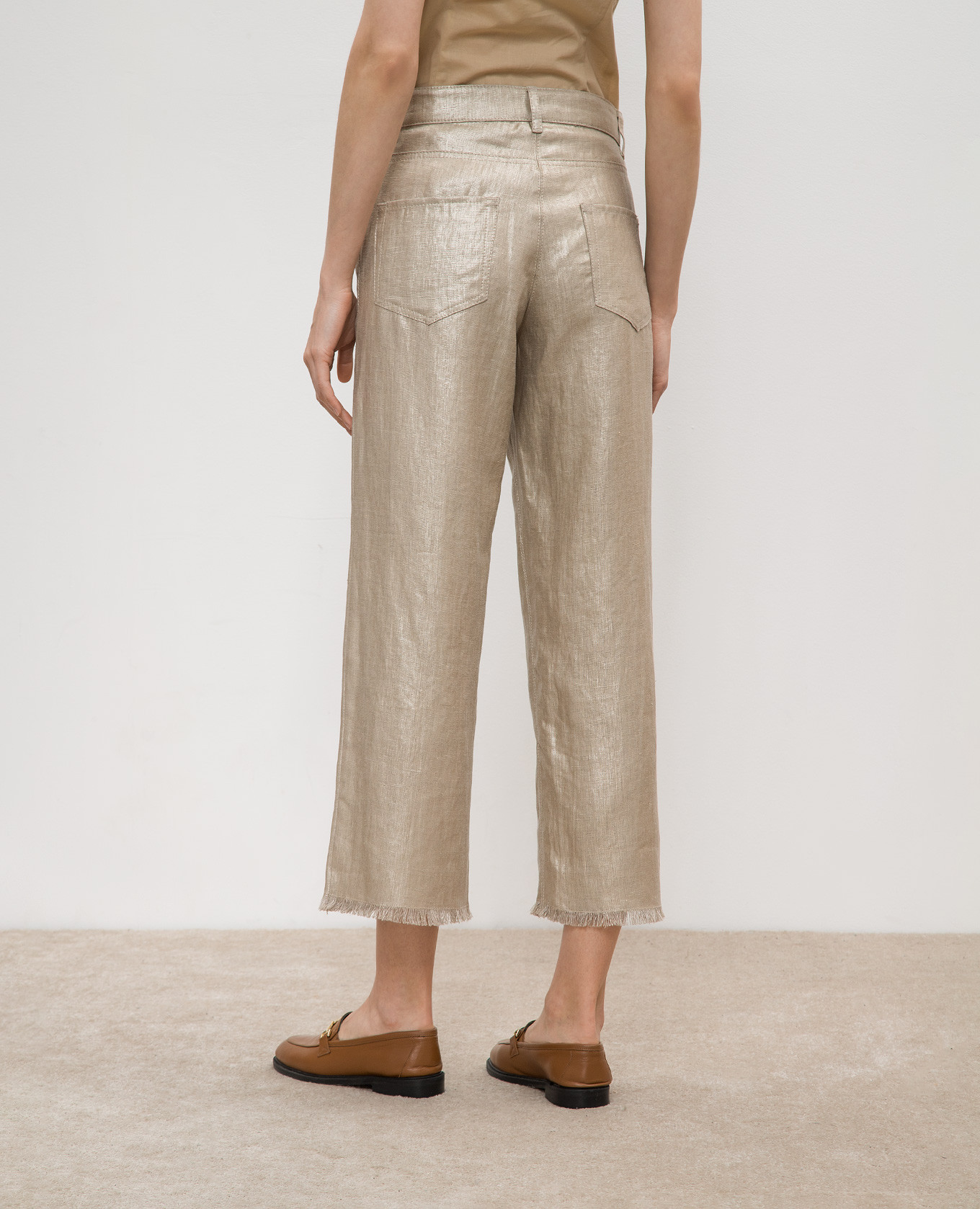 

Beige linen BOUQUET pants Max Mara