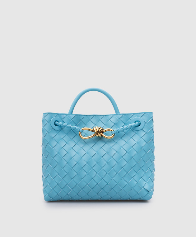 Bottega Veneta Andiamo blue leather bag with metal knot 766014VCPP14811 buy with Greece delivery at Symbol