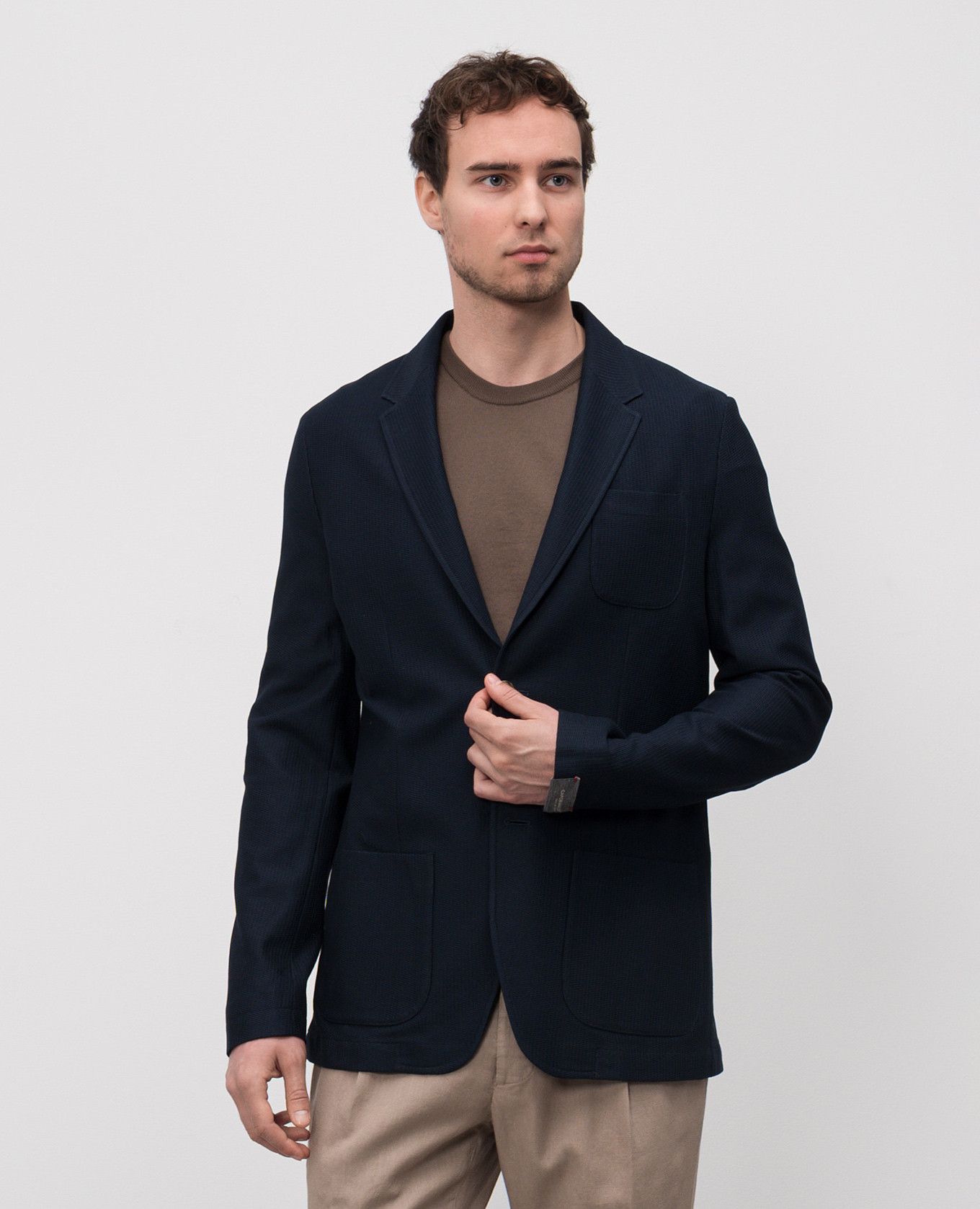 

Blue jacket with logo patch CAPOBIANCO