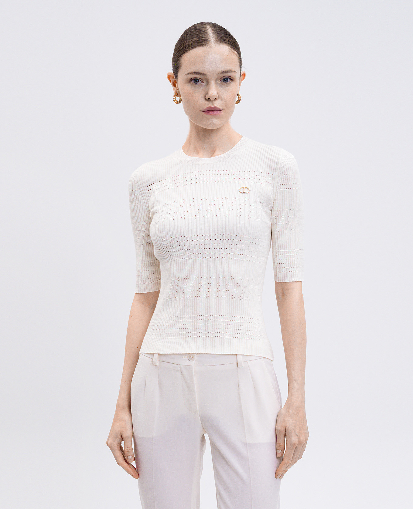 

Beige top with logo Twinset