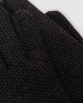 MooRER Gray cashmere and suede combination gloves GUANTOKNITSUEDEKSE