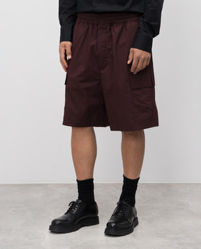 Bottega Veneta Purple cargo shorts with logo 826462V5D20