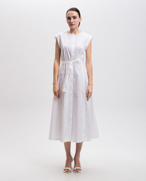 Peserico White shirt dress with monil chain S02779A01979