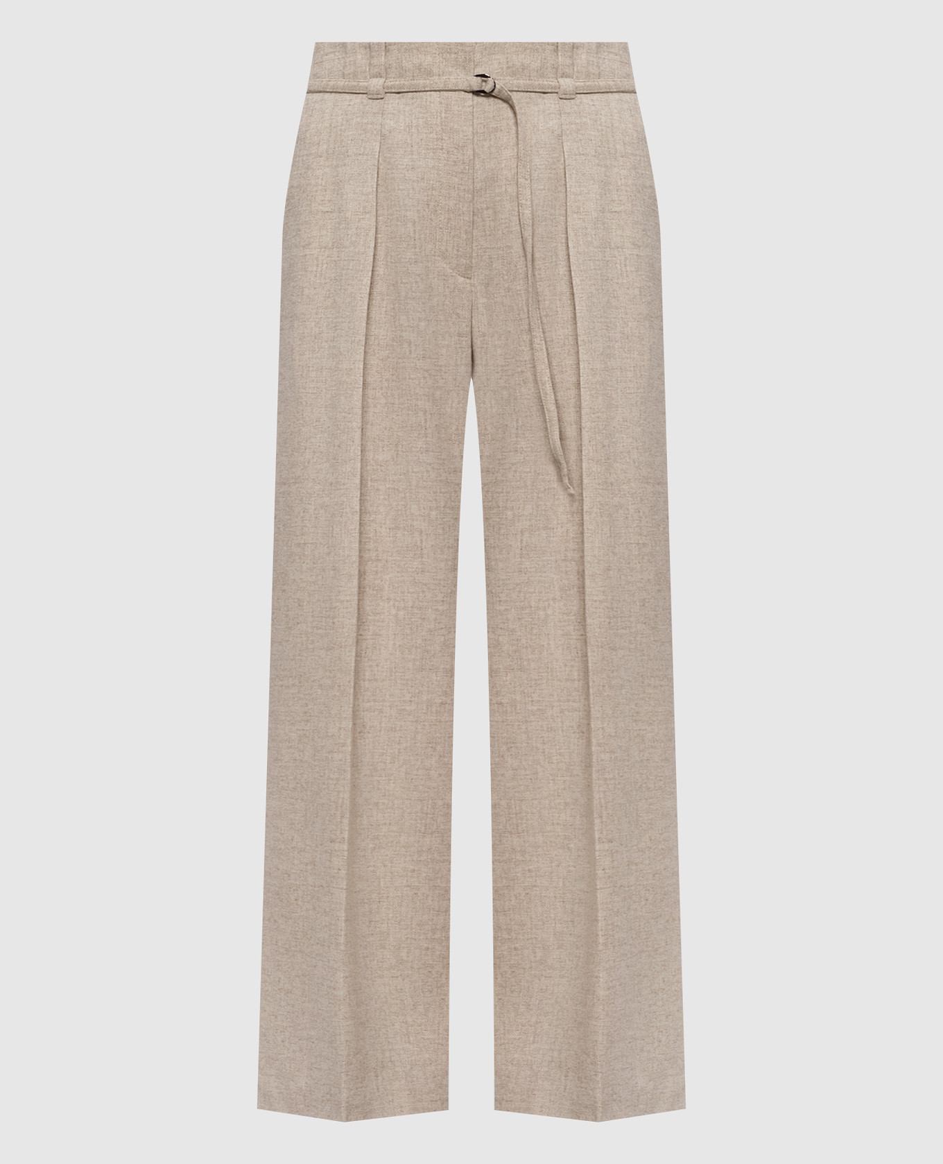 Beige wollen en kasjmier broek