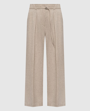 Brunello Cucinelli Beige wool and cashmere pants MB162P9050