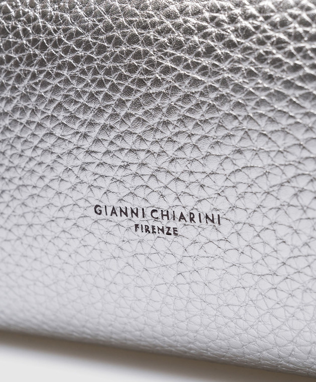 Gianni Chiarini - Dua silver logo print leather tote bag