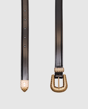 Valentino Vlogo Signature Black Leather Belt 7Y2T0SQ9QBH