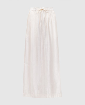 Lou Lou Studio LIAM beige linen and silk midi skirt LIAM