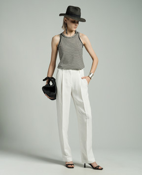 Brunello Cucinelli White pants with linen MH126P8542