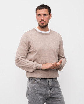 Brunello Cucinelli Beige wool and cashmere jumper M2400100