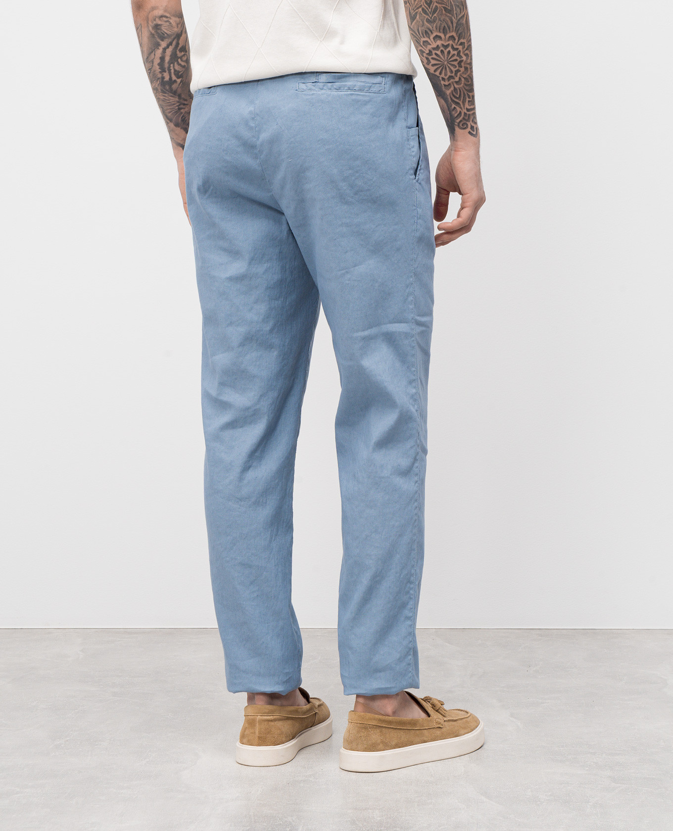 

Blue linen pants Enrico Mandelli, Light blue