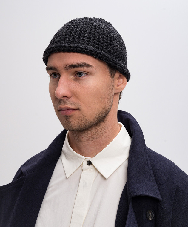 Jan Jan Van Essche - Black openwork knit hat made of wool and