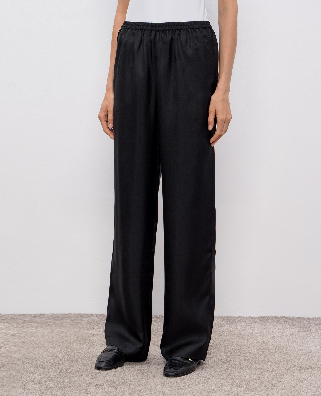

ALERA black silk pants Loulou de Saison