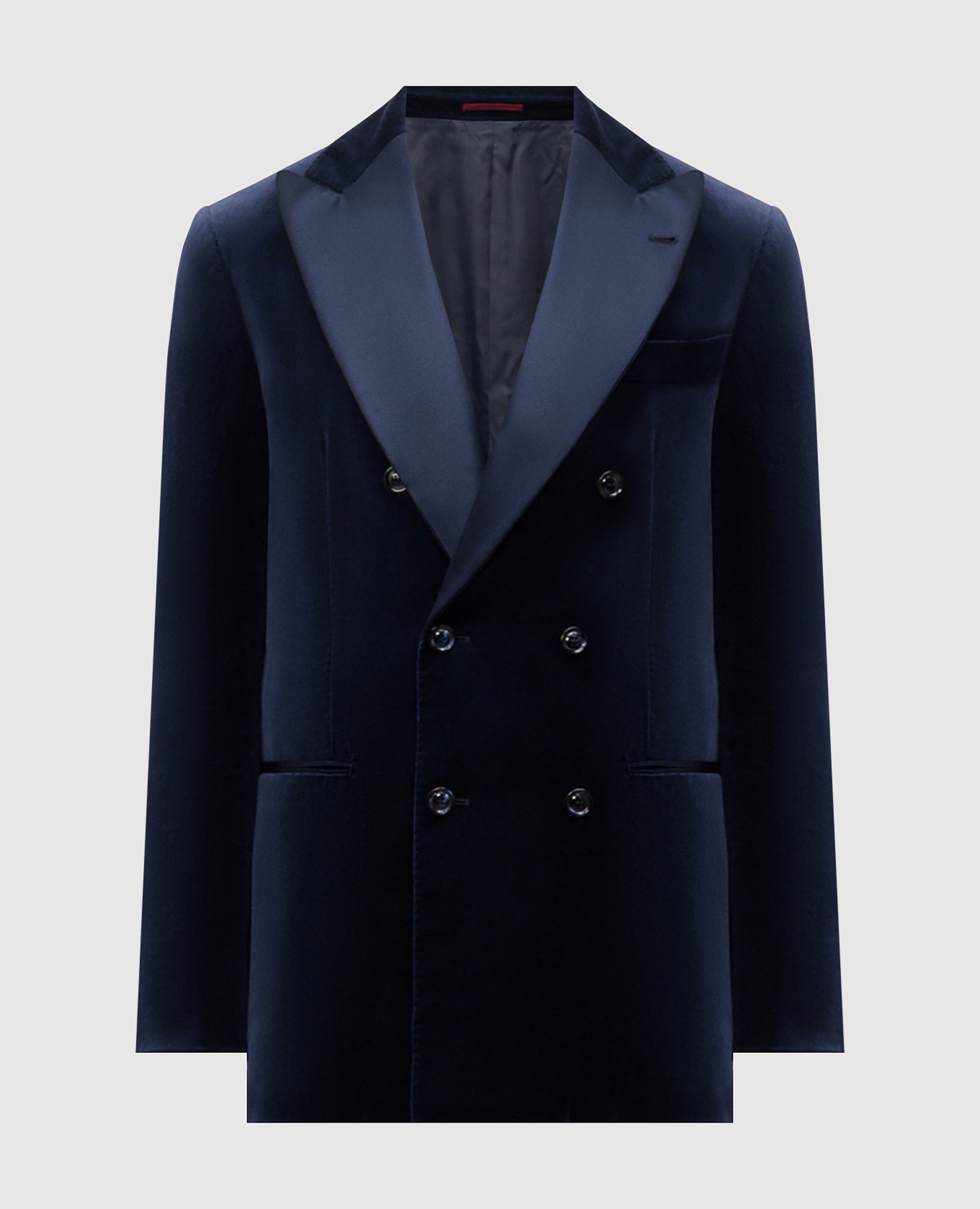 Blue velvet jacket with silk Brunello Cucinelli