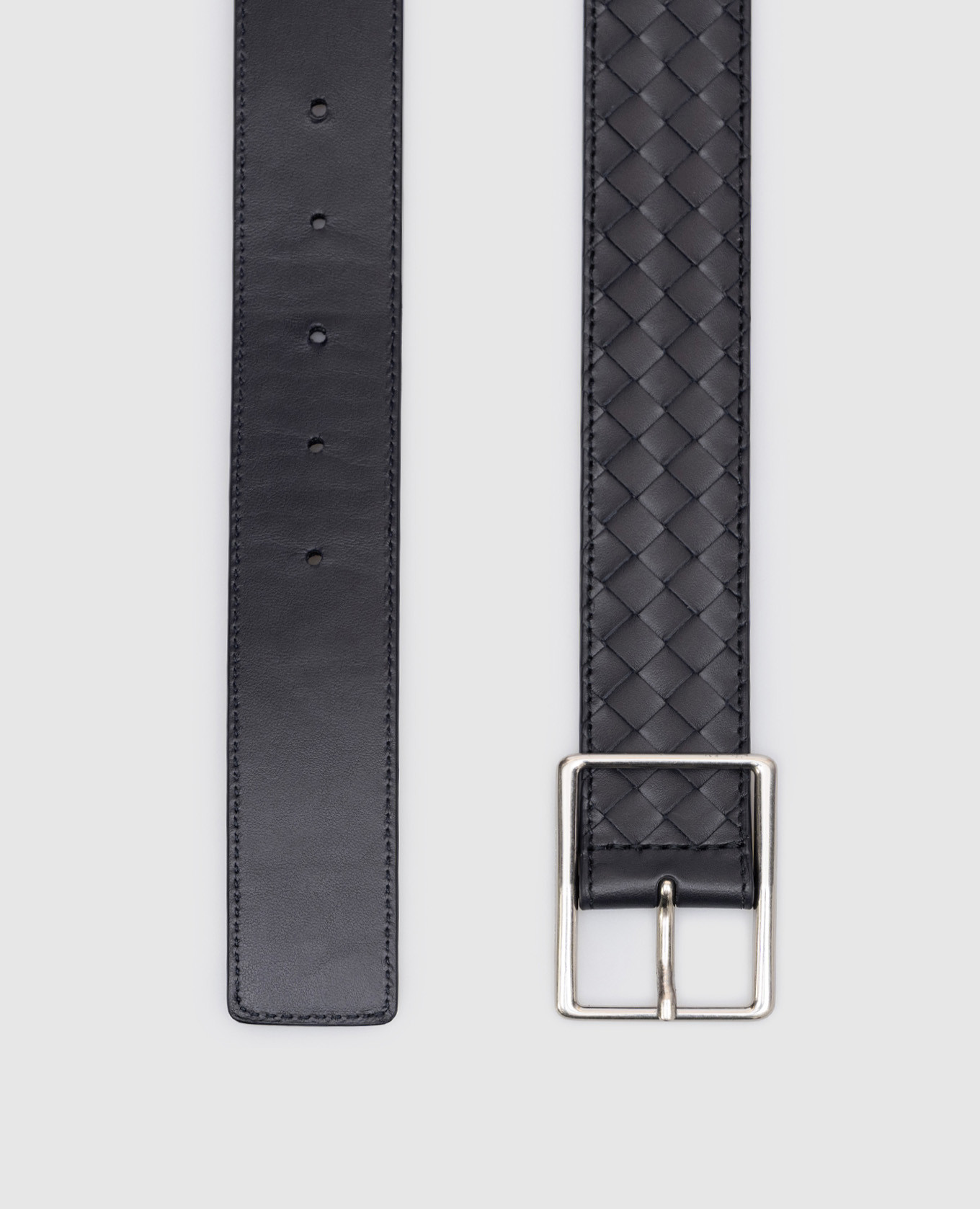 

Blue leather belt with Intrecciato weave Bottega Veneta