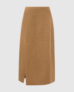 BOBOUTIC Brown camel wool and silk skirt 4966