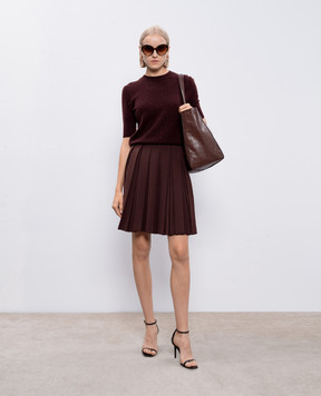 Ermanno Scervino Burgundy pleated skirt D452O705KIK
