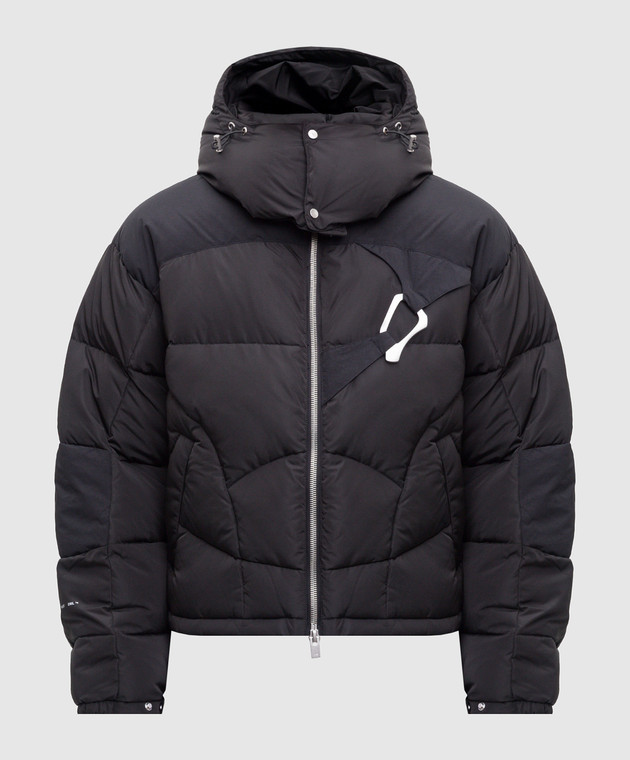 Heliot Emil - Black down jacket Abstract with figured quilting and