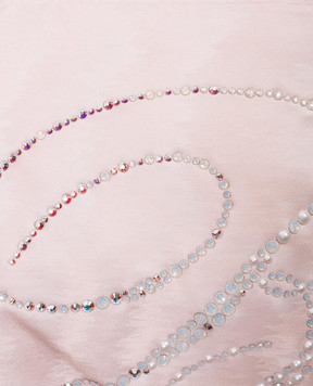 Blumarine Pink Delfina Bedspread with Swarovski Crystals and Beading Monogram H0000000082