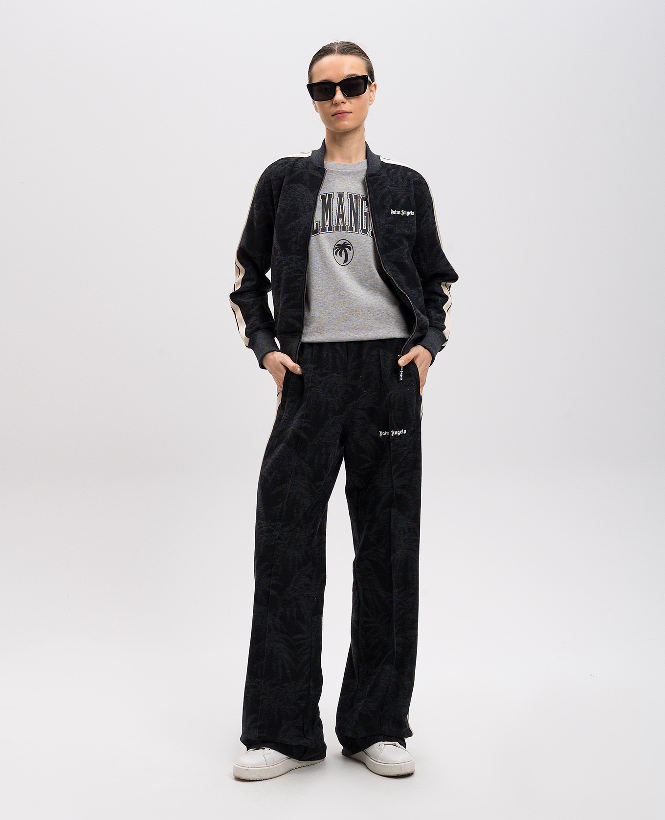 

Grey T-shirt with logo print Palm Angels