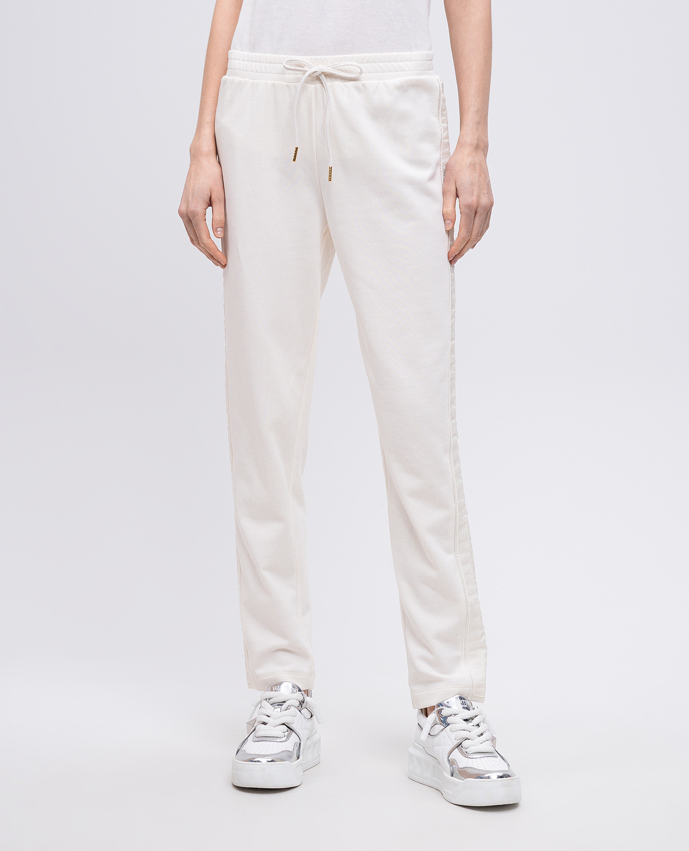 

Beige sweatpants with logo Twinset