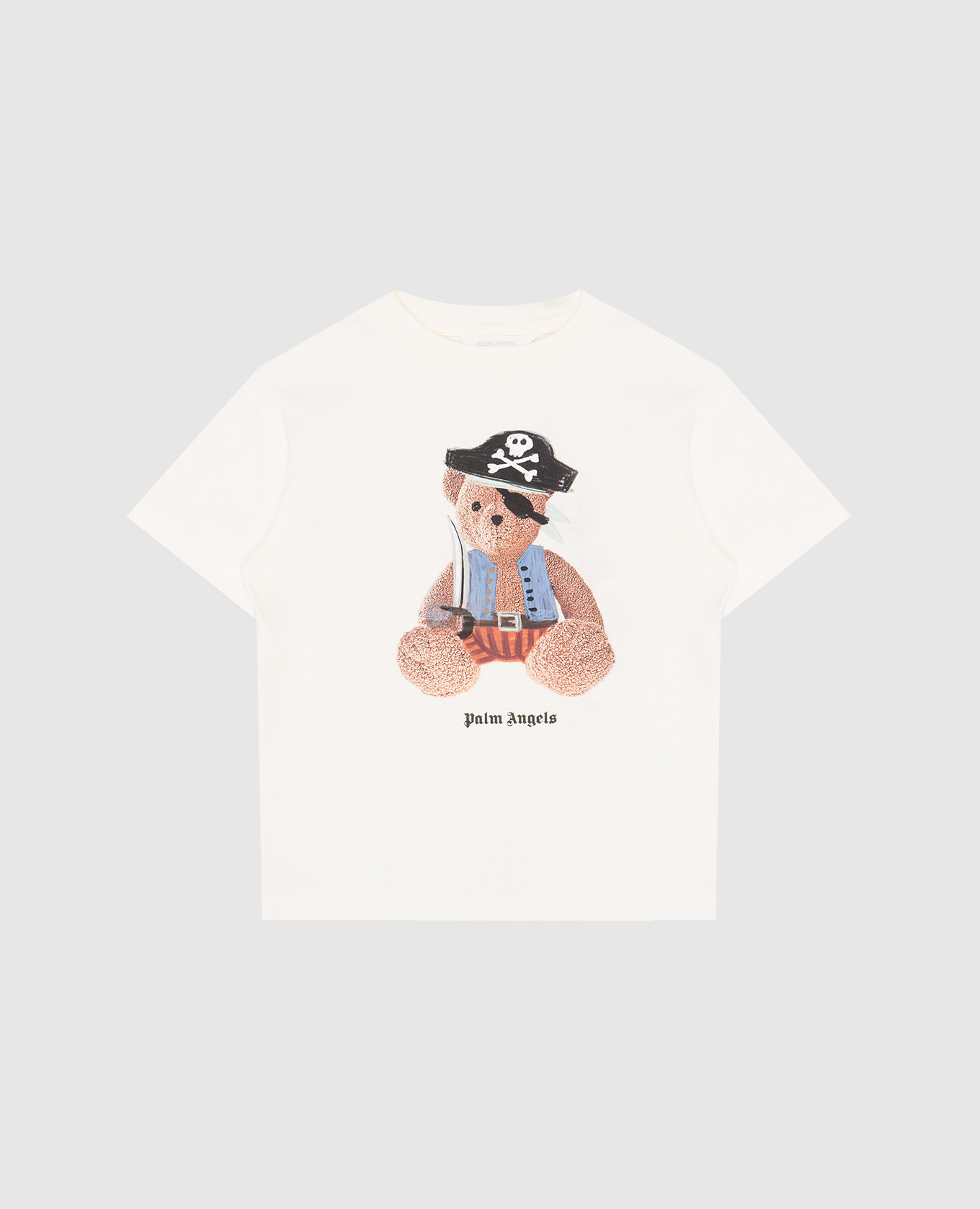 

Children's yellow t-shirt with a print in the form of a bear Palm Angels