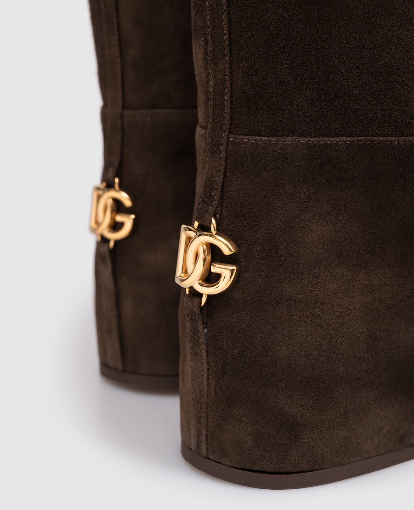 

Brown suede over-the-knee boots with DG monogram logo Dolce&Gabbana