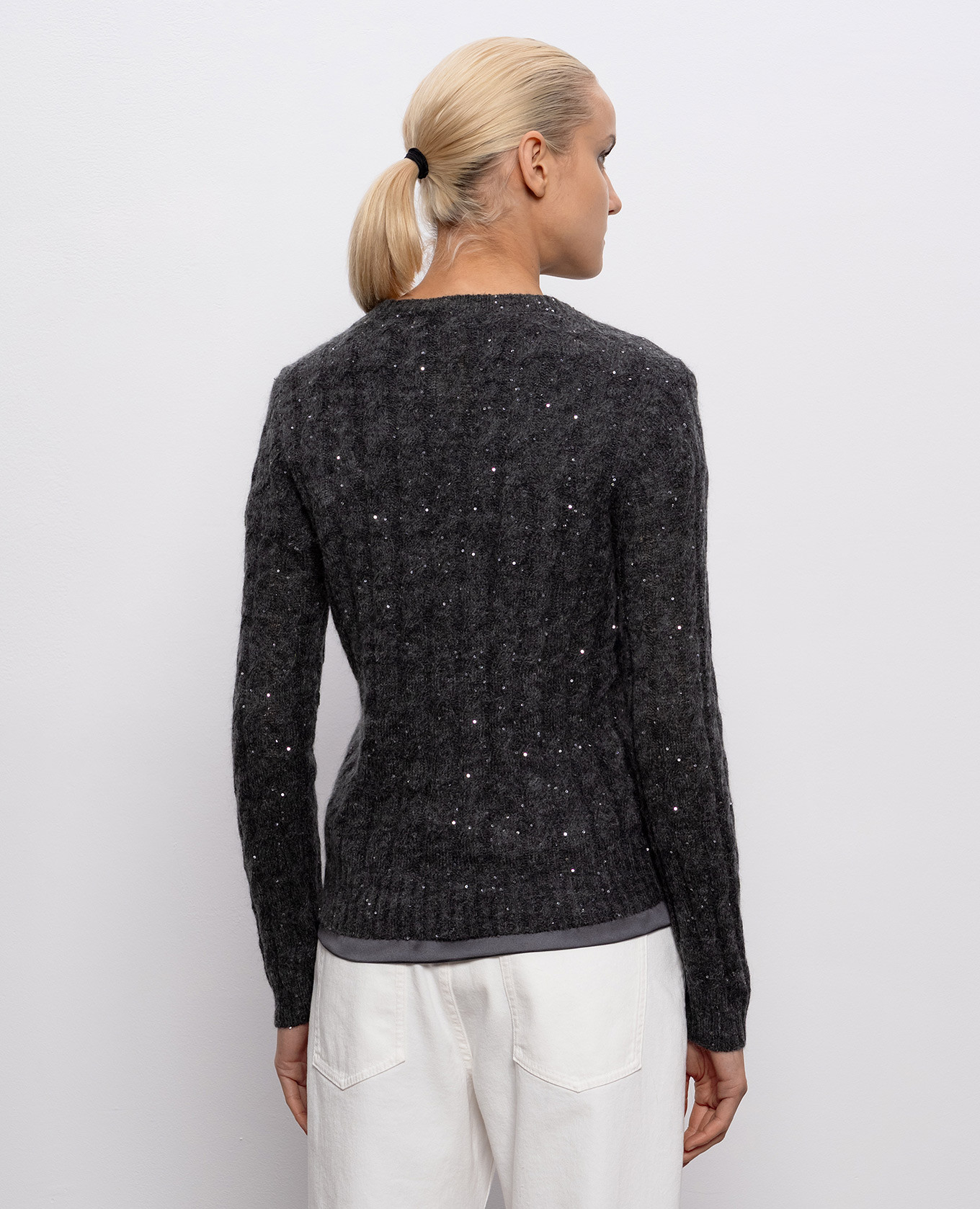 

Gray wool pullover with sequins Brunello Cucinelli, Grey
