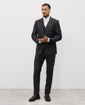Dolce&Gabbana Gray wool check suit GK02XTFQ3FU