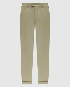 CAPOBIANCO Green linen pants 18M817PI014856
