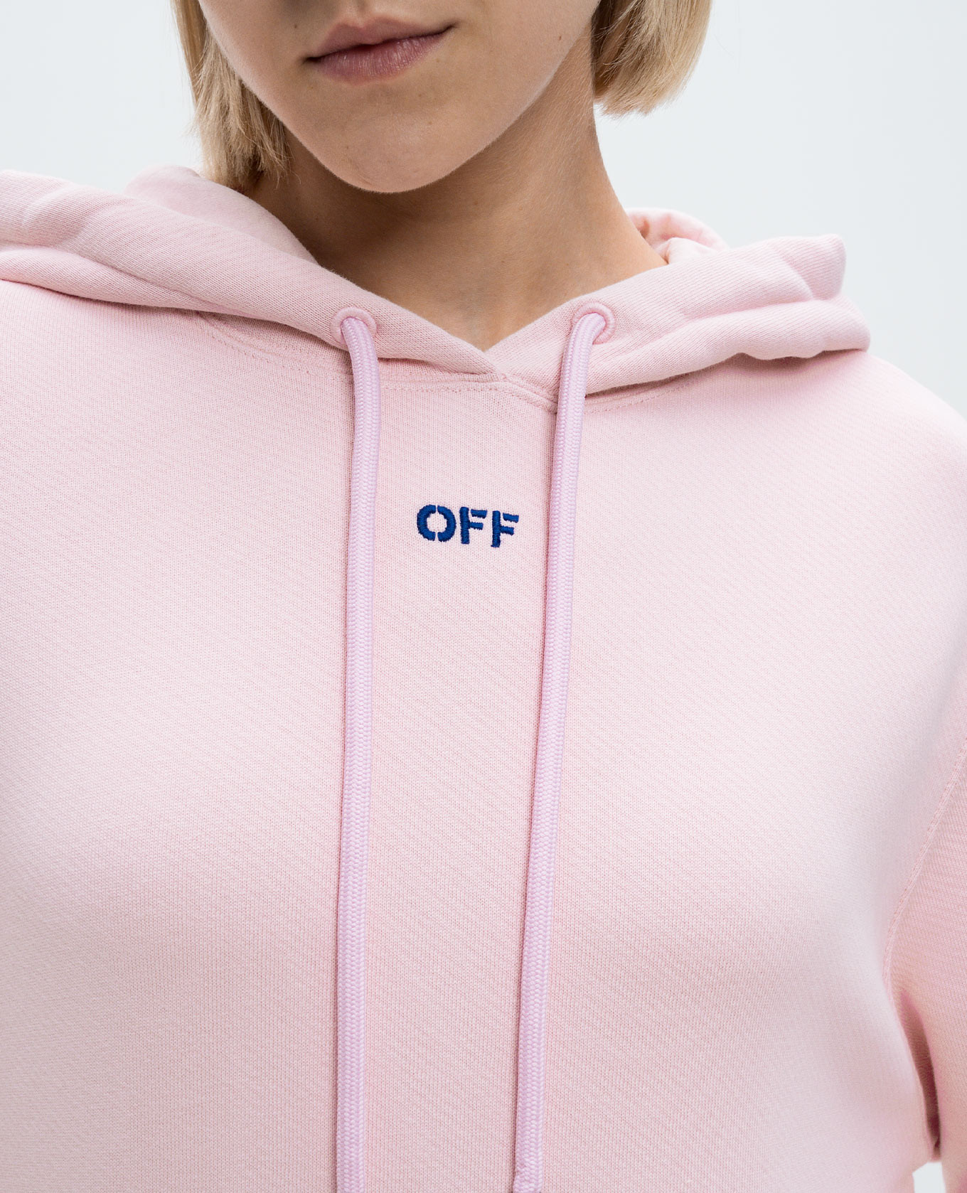 

Off logo embroidered pink hoodie Off-White