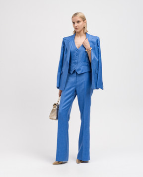 Gabriela Hearst Blue Coleridge waistcoat in wool, silk and linen 2245017W035