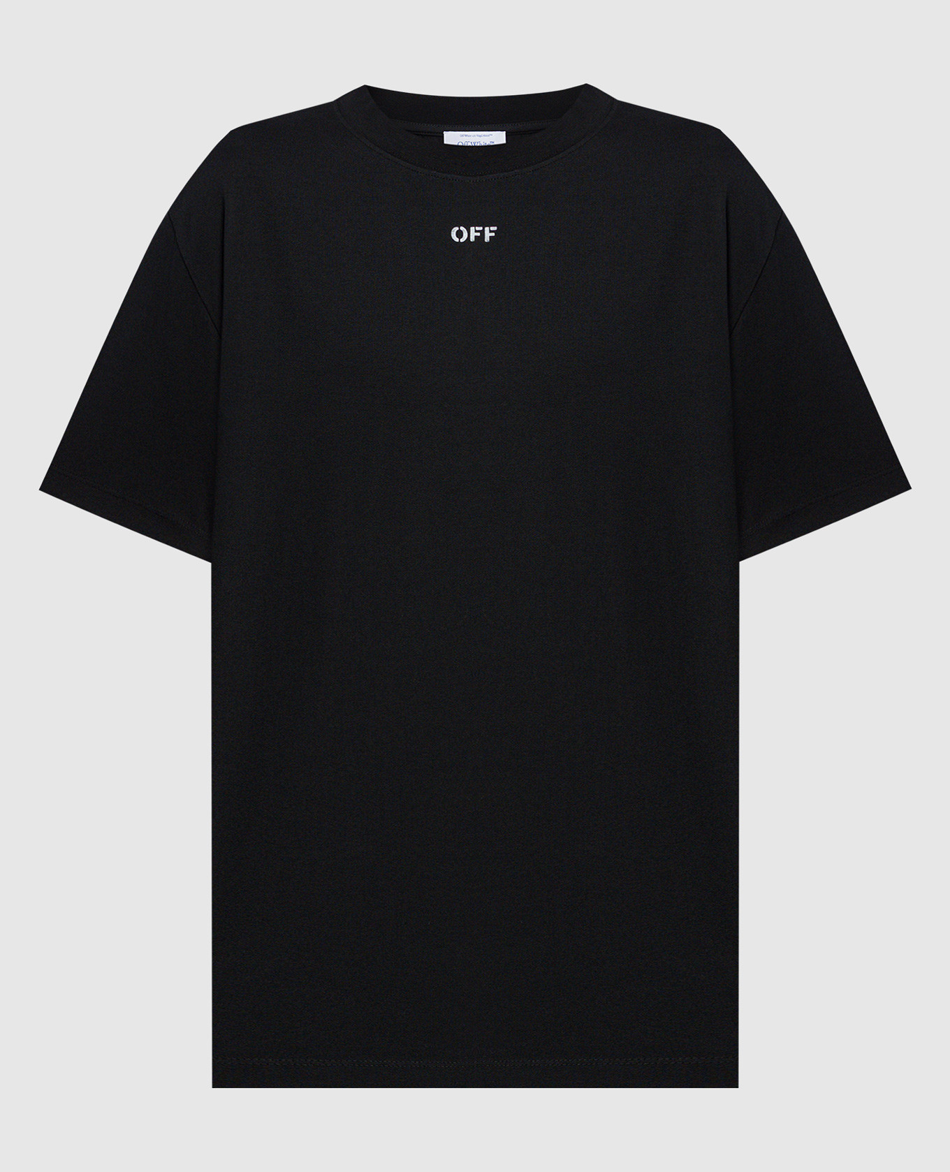 Black t-shirt with contrasting off logo print off-white