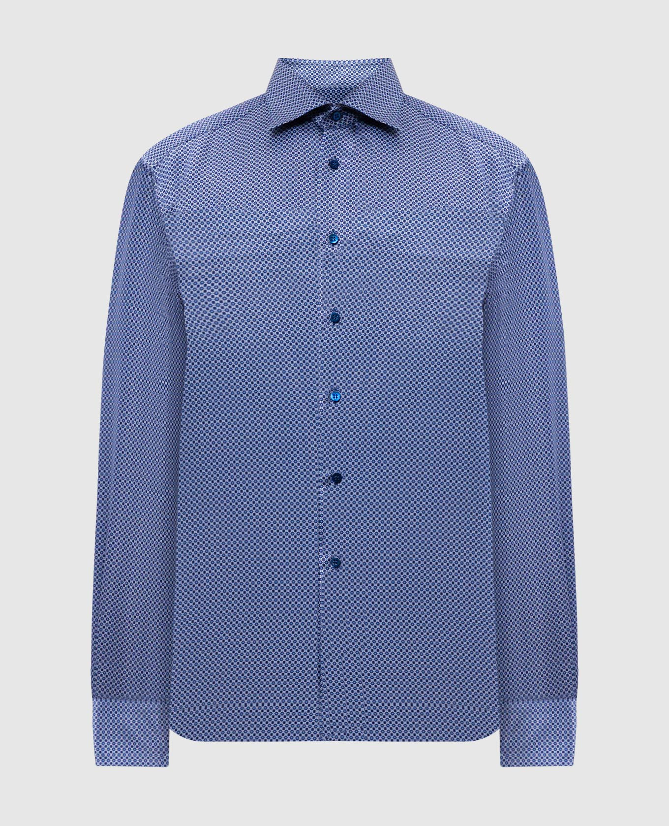 

Blue patterned silk shirt Stefano Ricci