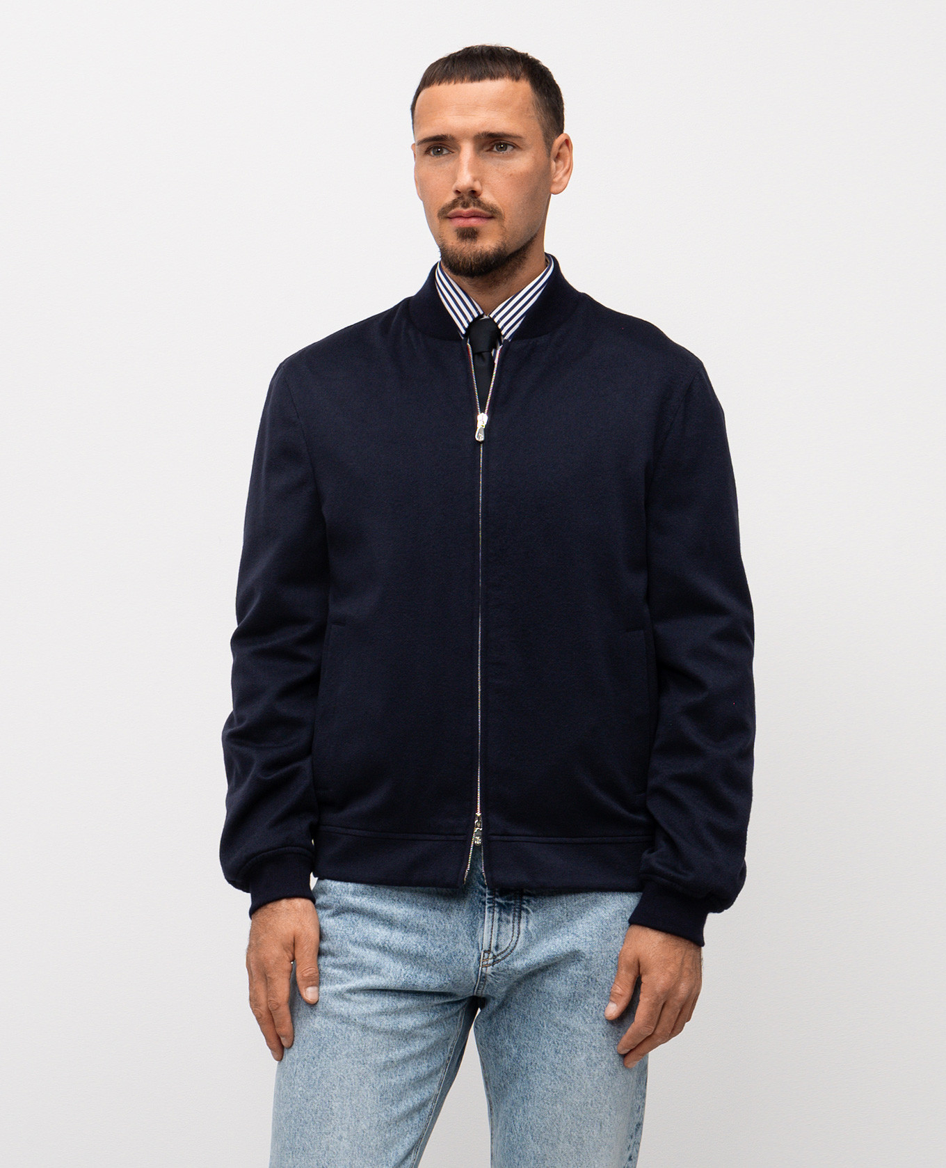 

Blue cashmere bomber jacket Brunello Cucinelli
