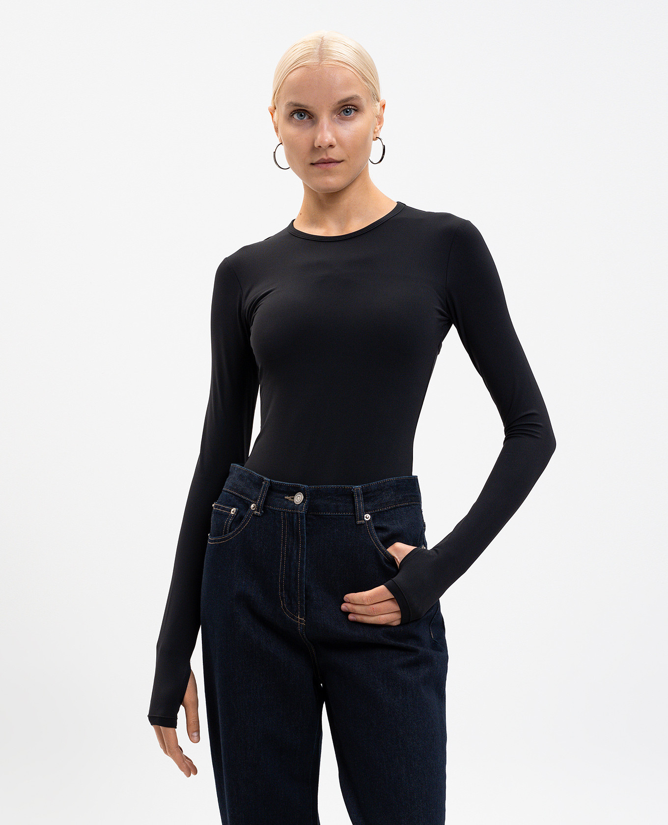 Black bodysuit with logo print Juun.j 3