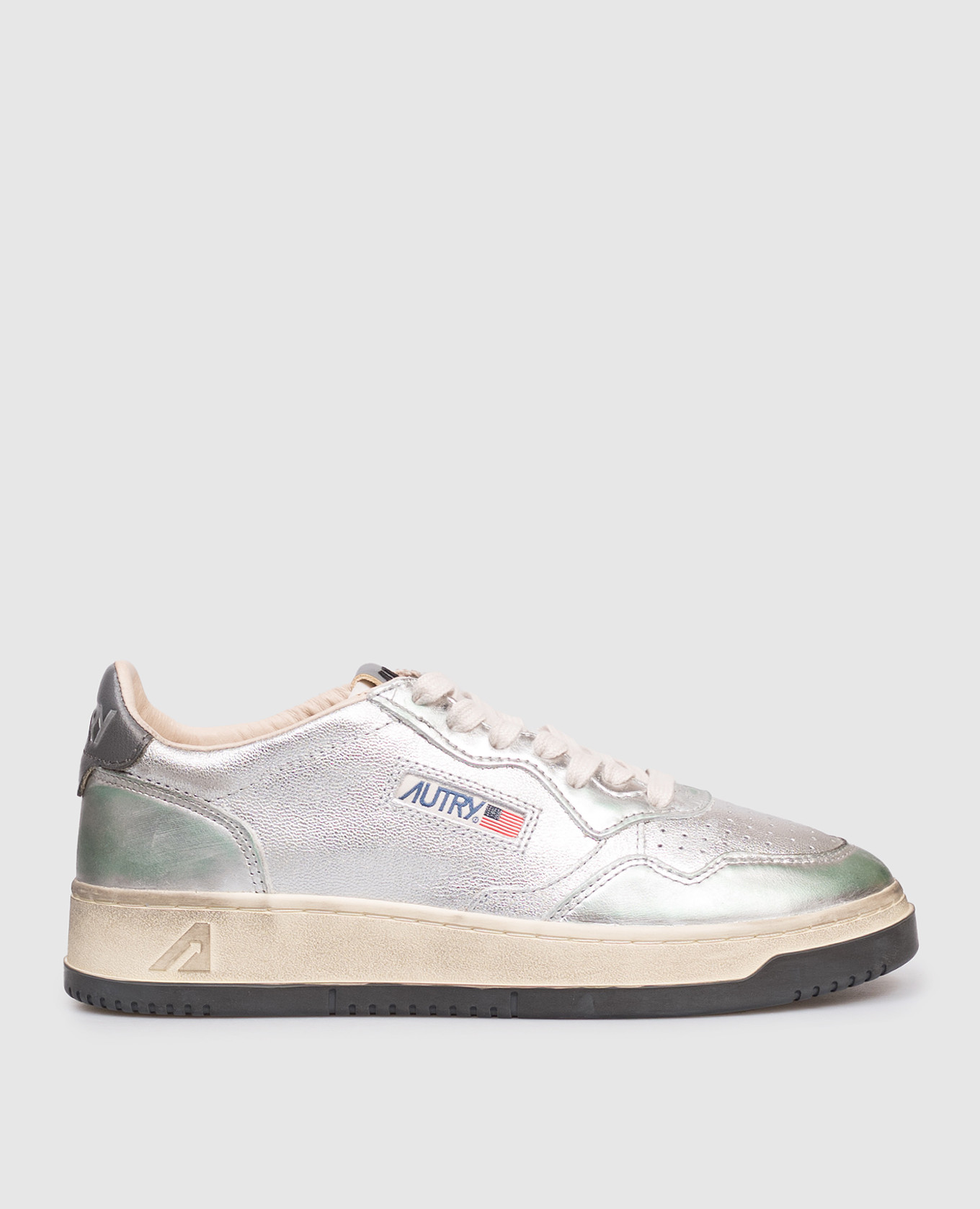 Silver leather sneakers MEDALIST SUPER VINTAGE AUTRY