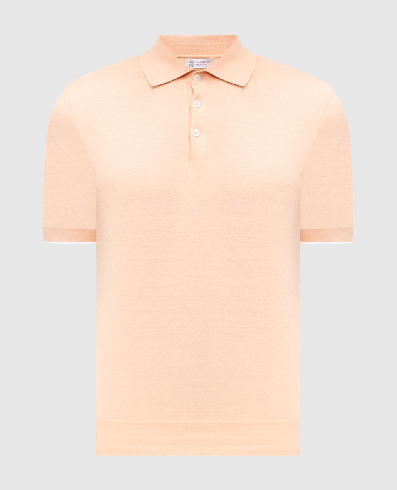 Orange polo with piping Brunello Cucinelli