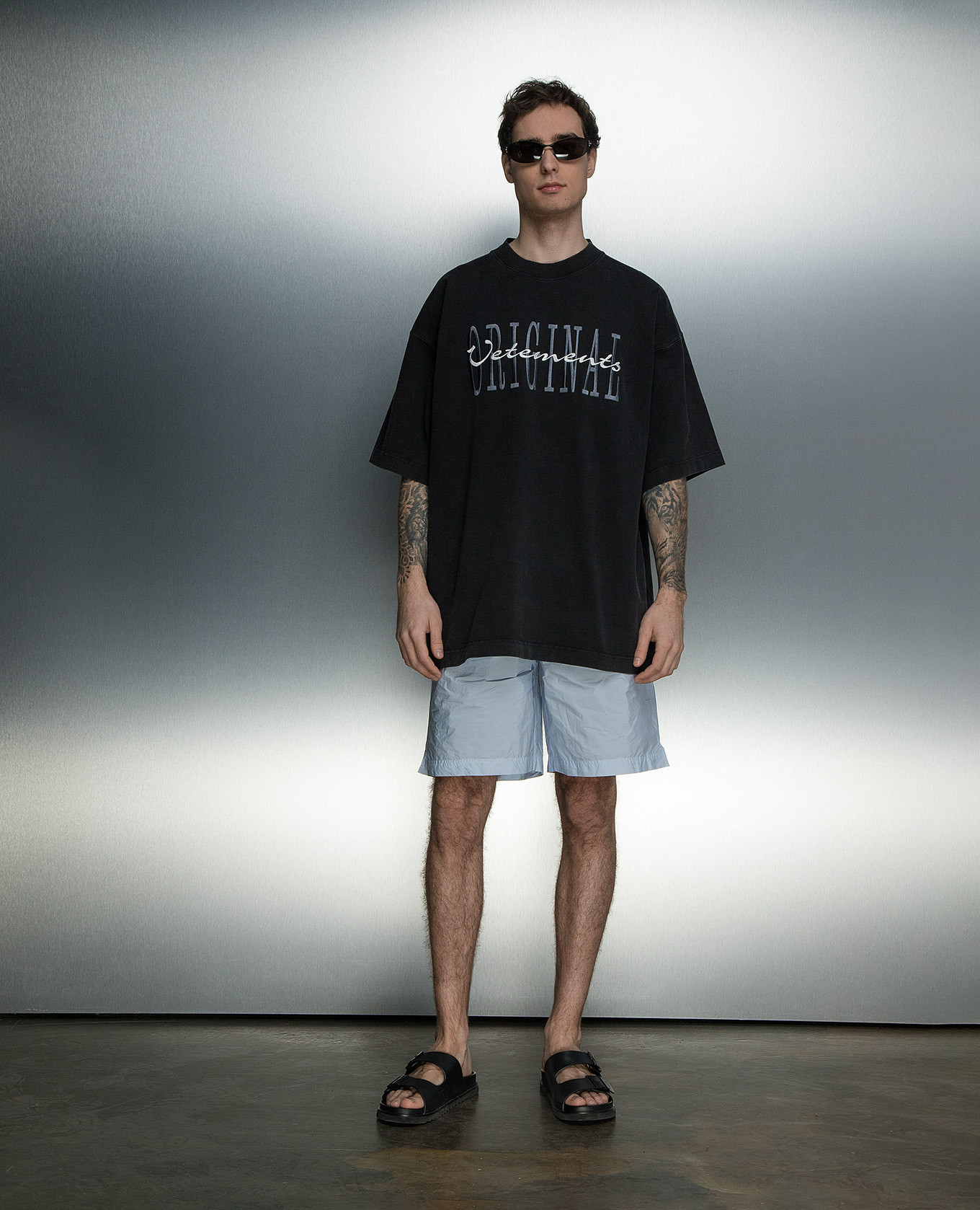 

Blue logo shorts Vetements, Light blue