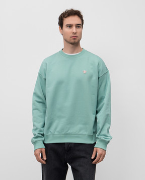 Versace Green sweatshirt with logo patch 10213431A15105